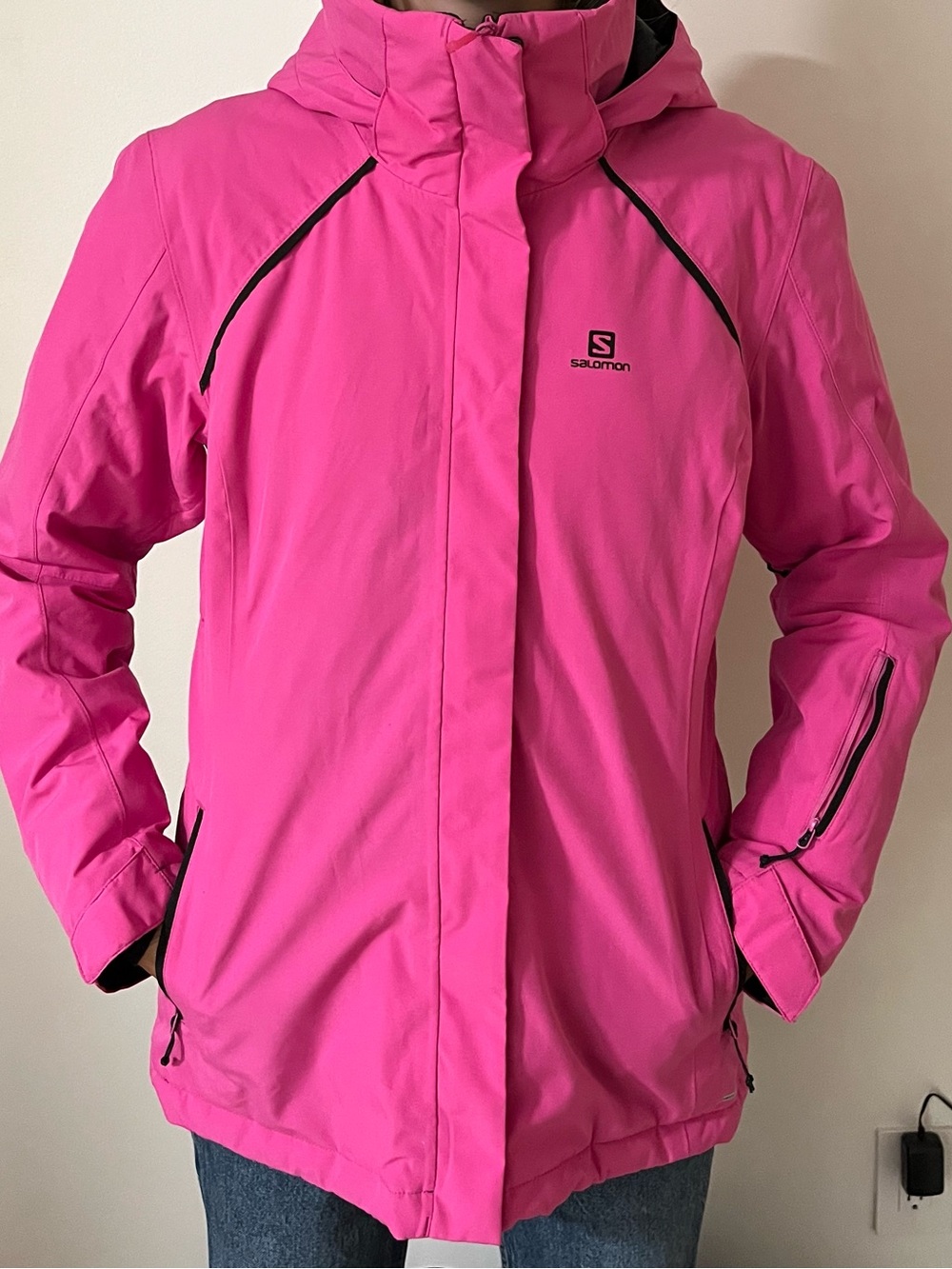 Salomon Women’s Pink Ski Jacket 10K/10k, Waterproof, Size L